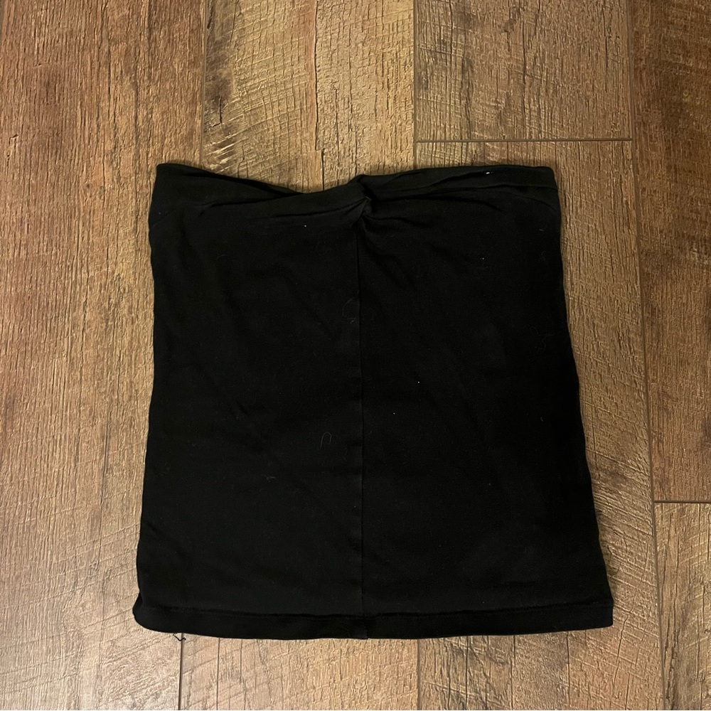 Garage Black Tube Top with Knot Front Detail (size XS)